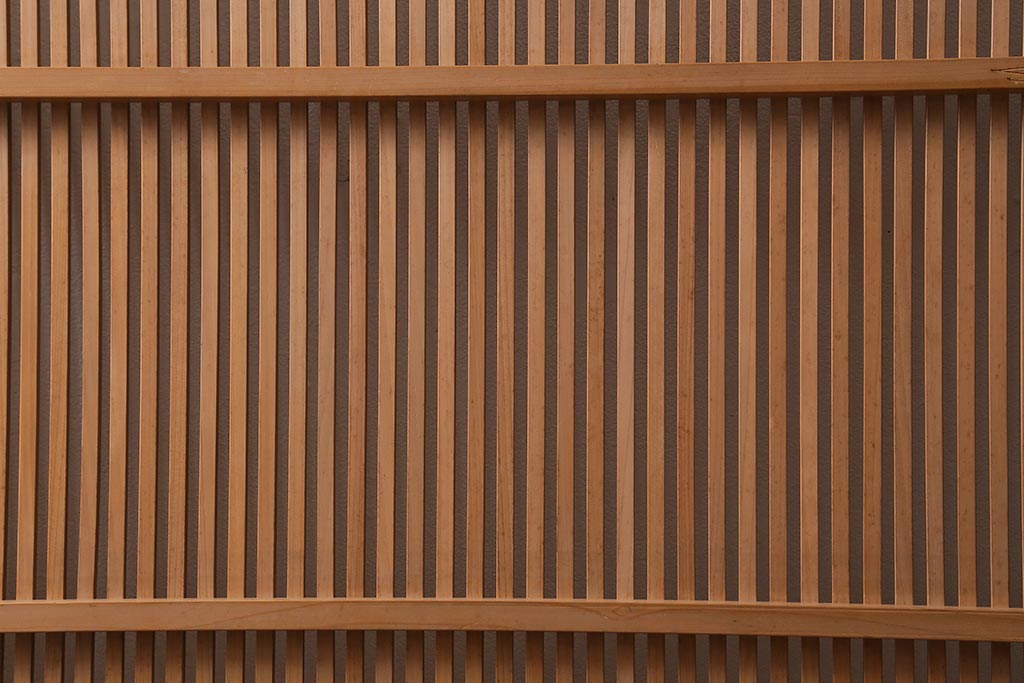 アンティーク建具　和製アンティーク　昭和中期　味わい深い木味が魅力の万本格子戸4枚セット(引き戸、建具)(R-041088)