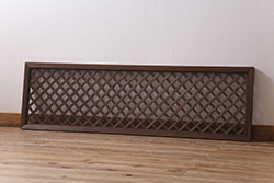和製アンティーク　細やかな縦桟が美しいシンプルなデザインの筬欄間(オサランマ、明り取り、建具)(R-048834)
