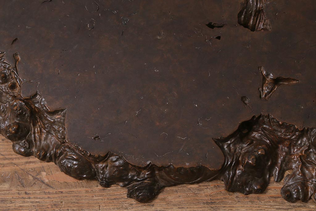 ヴィンテージ雑貨　カリン(花梨)材瘤　味わい深い花台(飾り台、盆栽卓、ビンテージ)(R-041136)