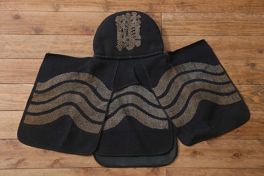 アンティーク雑貨　明治期　古い刺子頭巾(刺し子袢纏)(R-041149)