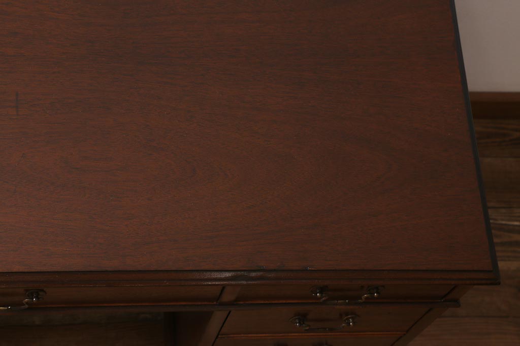 中古　DREXEL HERITAGE (ドレクセルヘリテイジ)　マホガニー材　洗練された大人の雰囲気醸し出す両袖デスク(机、在宅ワーク、在宅用ワークデスク)(R-041164)