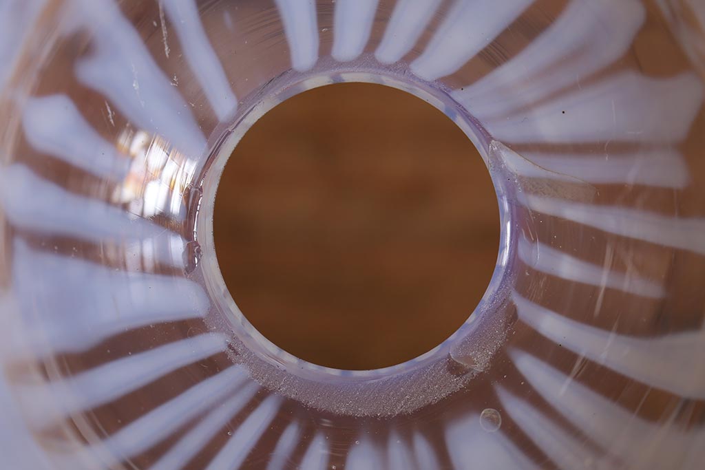 ヴィンテージ照明　イギリスビンテージ　オパールセントガラス　フリルシェードのペンダントライト(天井照明、シェード、吊り下げ照明)(R-04179)