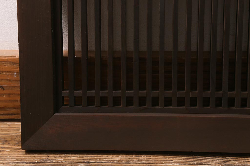 アンティーク建具　和製アンティーク　昭和中期　細い桟が上品な和の空間を演出する筬欄間(オサランマ、明り取り、建具)(R-041197)