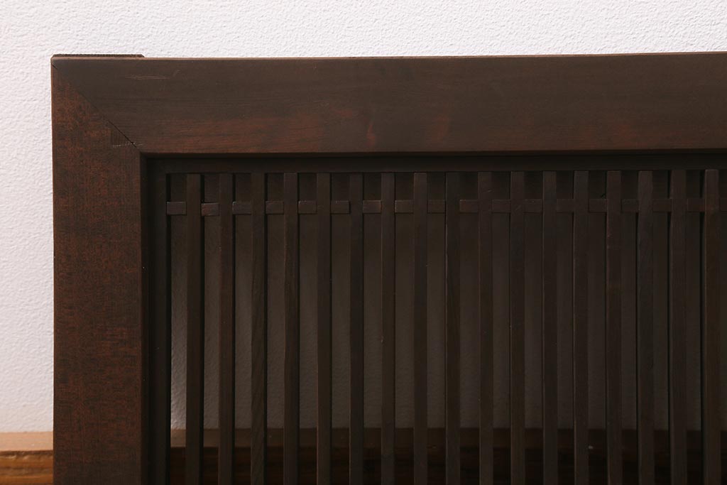 アンティーク建具　和製アンティーク　昭和中期　細い桟が上品な和の空間を演出する筬欄間(オサランマ、明り取り、建具)(R-041200)
