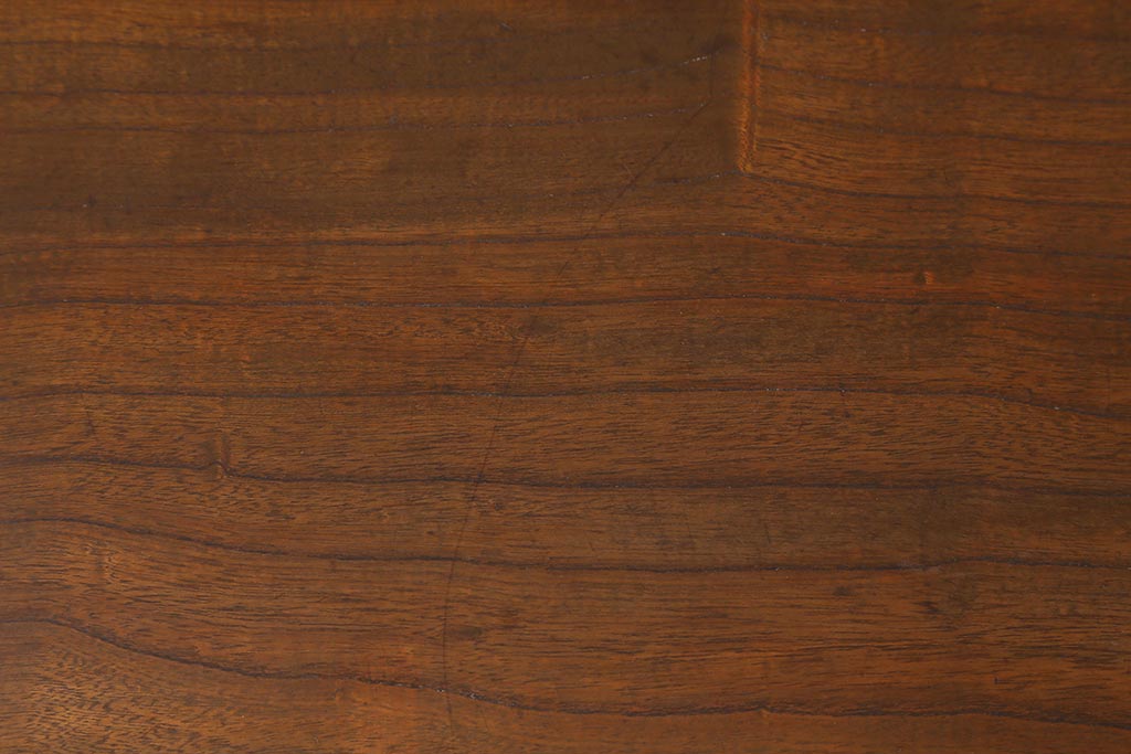 アンティーク家具　激レア!　天板に一枚板を贅沢に使用した総ケヤキ材製の特大角ちゃぶ台(座卓、ローテーブル)(R-041214)