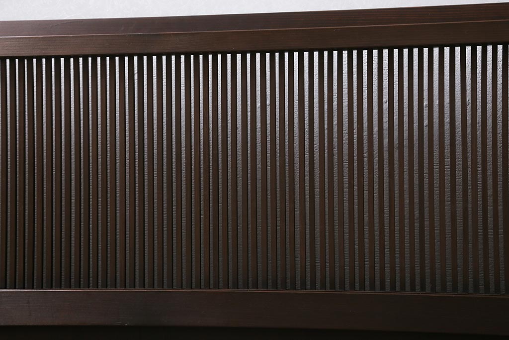 アンティーク建具　和製アンティーク　昭和初期　結霜ガラス　細かな格子が目を引く万本格子戸2枚セット(引き戸、建具)(R-041227)