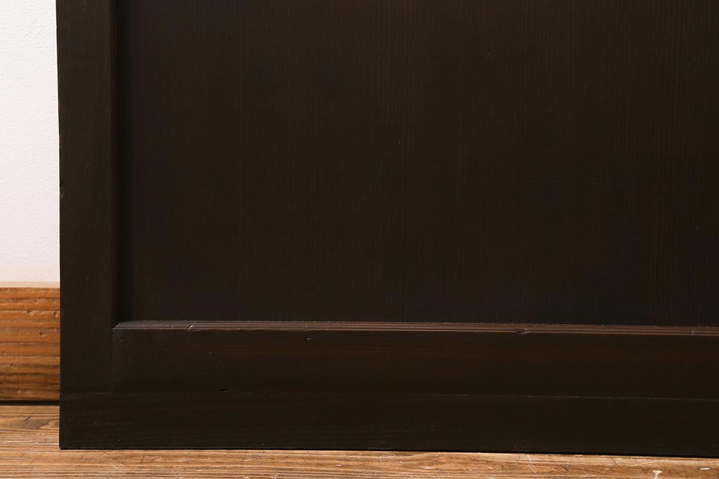 アンティーク建具　和製アンティーク　当店オリジナルガラス　昭和初期　整然と並ぶ格子が繊細な万本格子戸2枚セット(引き戸、建具)(R-041229)