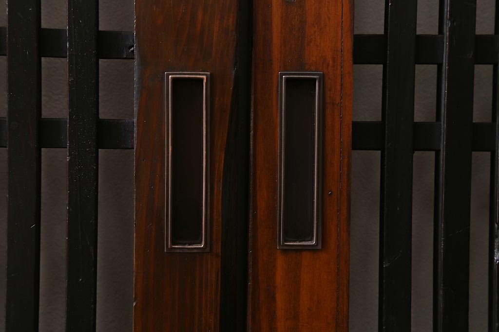 アンティーク建具　和製アンティーク　大正期　木の味わい深さが魅力の帯戸4枚セット(板戸、引き戸、建具)(R-041241)