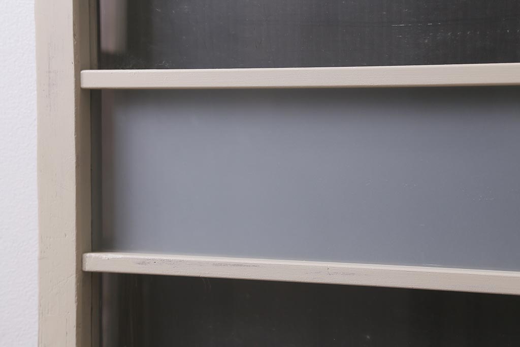 レトロ建具　当店オリジナルガラス　ナチュラルインテリアと相性の良いペイントガラス戸2枚セット(引き戸)(R-041263)
