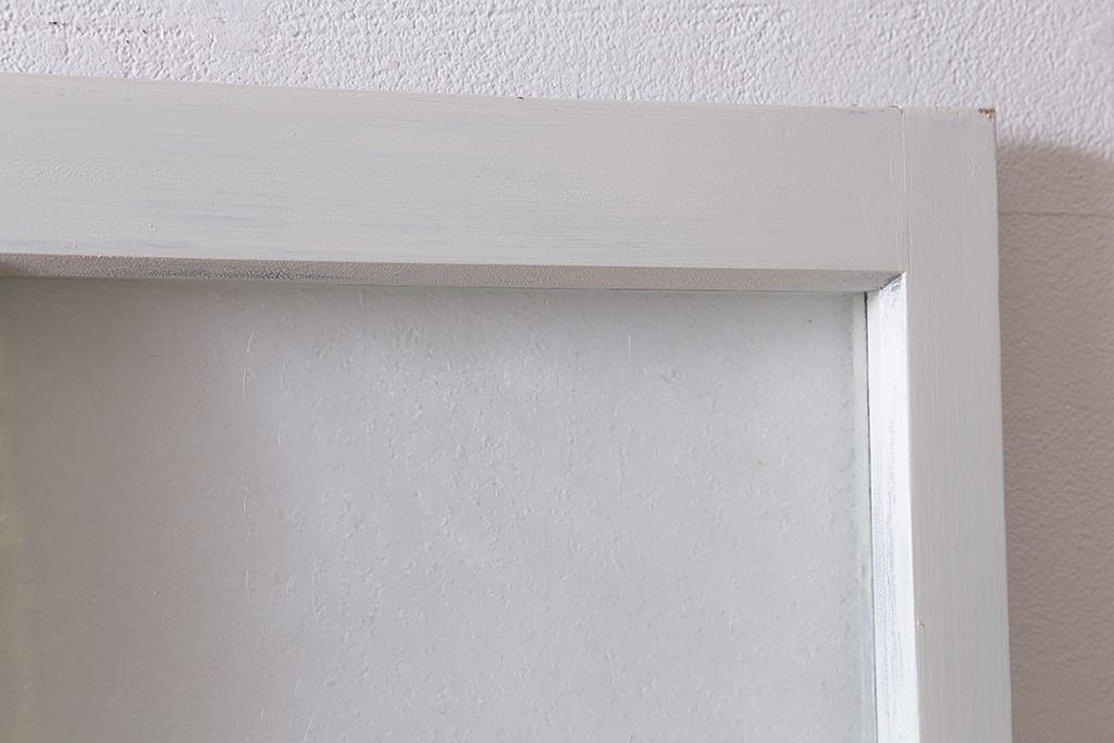 アンティーク建具　ペイント　色ガラス　やさしい雰囲気が漂うガラス戸2枚セット(引き戸、建具)(R-041265)