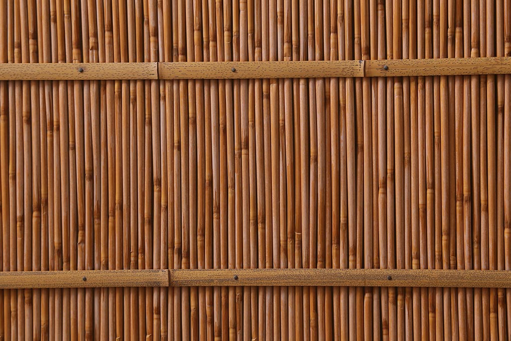 ビンテージ建具　上品な和の雰囲気を高める御簾戸2枚セット(簾戸、簀戸、葭戸、夏障子、夏戸、葦戸)(R-041268)