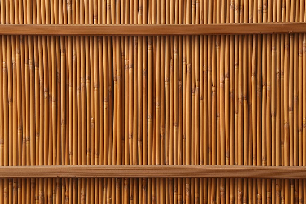 ビンテージ建具　上品な和の雰囲気を高める御簾戸2枚セット(簾戸、簀戸、葭戸、夏障子、夏戸、葦戸)(R-041268)