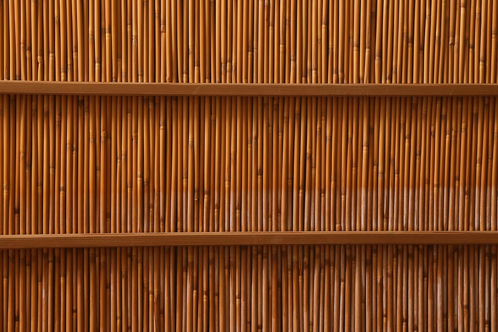 ビンテージ建具　上品な和の雰囲気を高める御簾戸2枚セット(簾戸、簀戸、葭戸、夏障子、夏戸、葦戸)(R-041268)