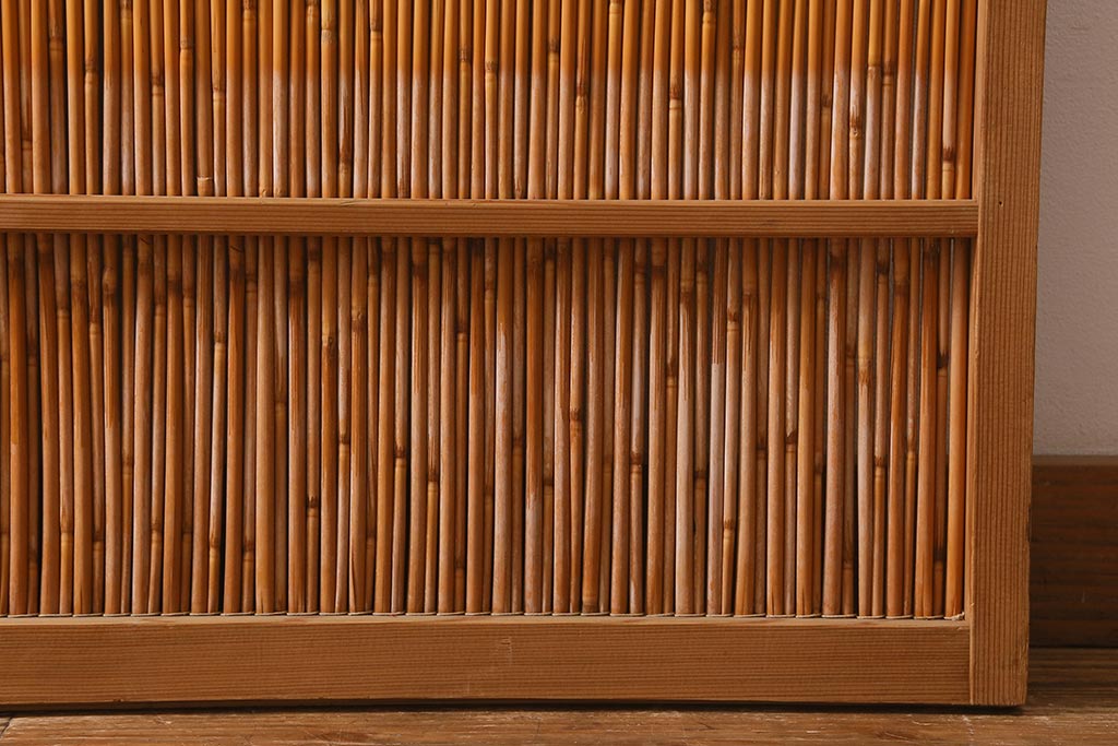 ビンテージ建具　上品な和の雰囲気を高める御簾戸2枚セット(簾戸、簀戸、葭戸、夏障子、夏戸、葦戸)(R-041268)