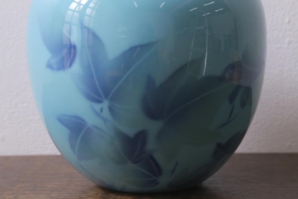 中古　深川製磁　色絵彩磁花瓶(R-041288)