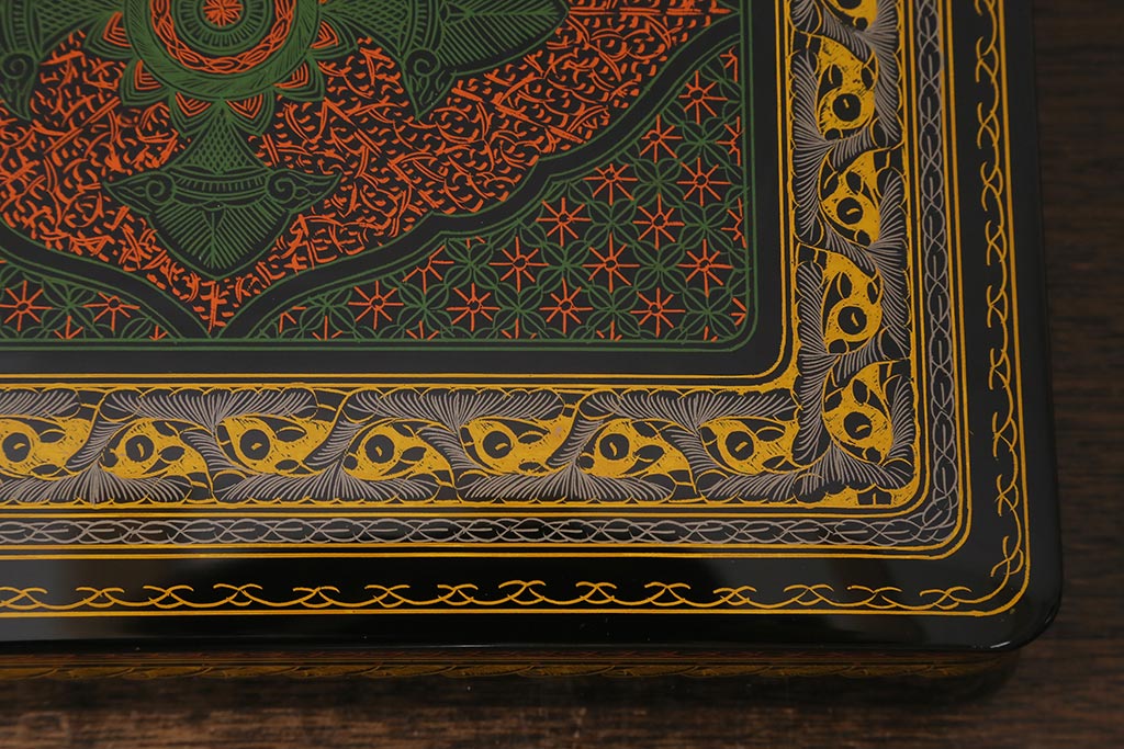 梨子地に橘檜垣蒔絵 文箱 文庫 手箱 料紙箱 手文庫 漆器 漆芸 漆