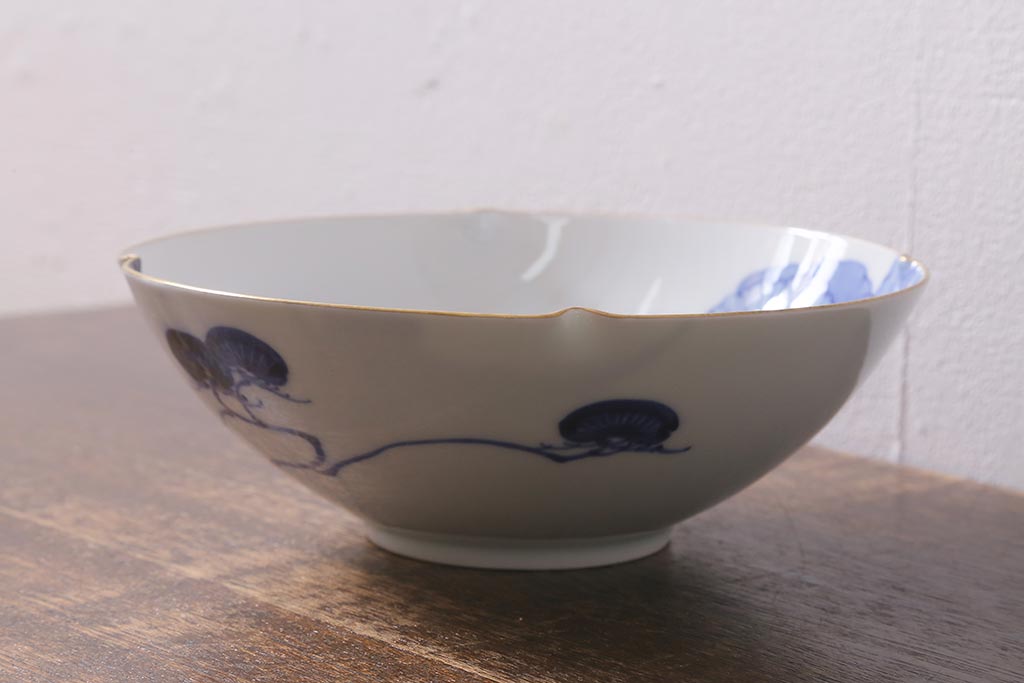 オールド香蘭社　有田焼　花蝶文　アゲハ蝶　深皿(鉢、食器)(R-041302)