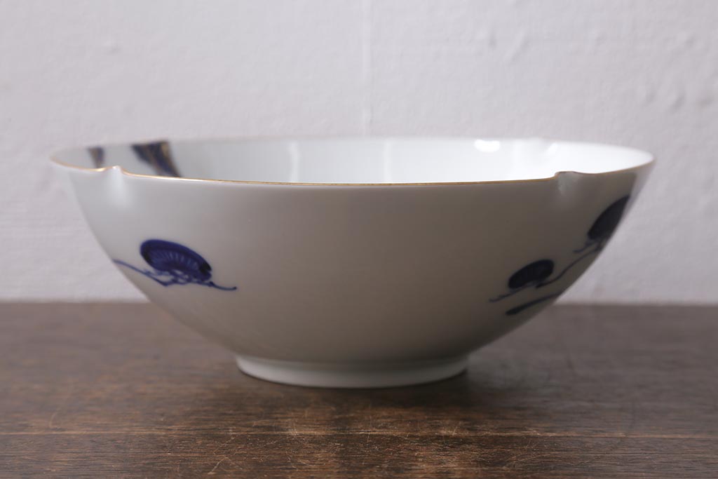 オールド香蘭社　有田焼　花蝶文　アゲハ蝶　深皿(鉢、食器)(R-041302)