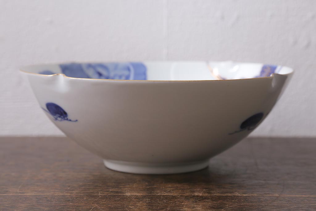 オールド香蘭社　有田焼　花蝶文　アゲハ蝶　深皿(鉢、食器)(R-041302)