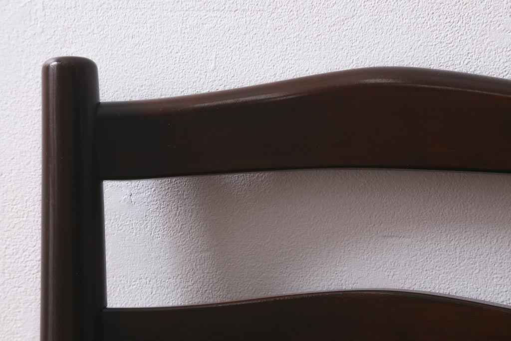 中古　松本民芸家具　シックで上品な佇まいが魅力のラダーバックチェア(ダイニングチェア、椅子)(R-041324)