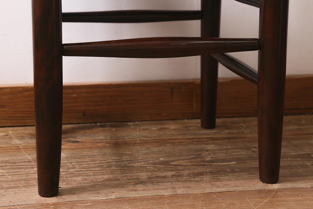 中古　松本民芸家具　シックで上品な佇まいが魅力のラダーバックチェア(ダイニングチェア、椅子)(R-041324)