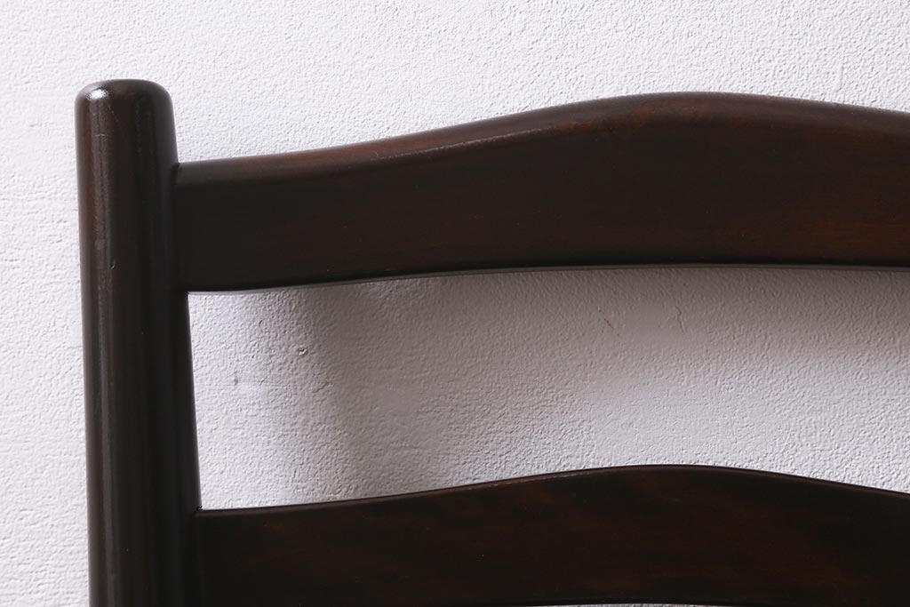 中古　松本民芸家具　シックで上品な佇まいが魅力のラダーバックチェア(ダイニングチェア、椅子)(R-041325)