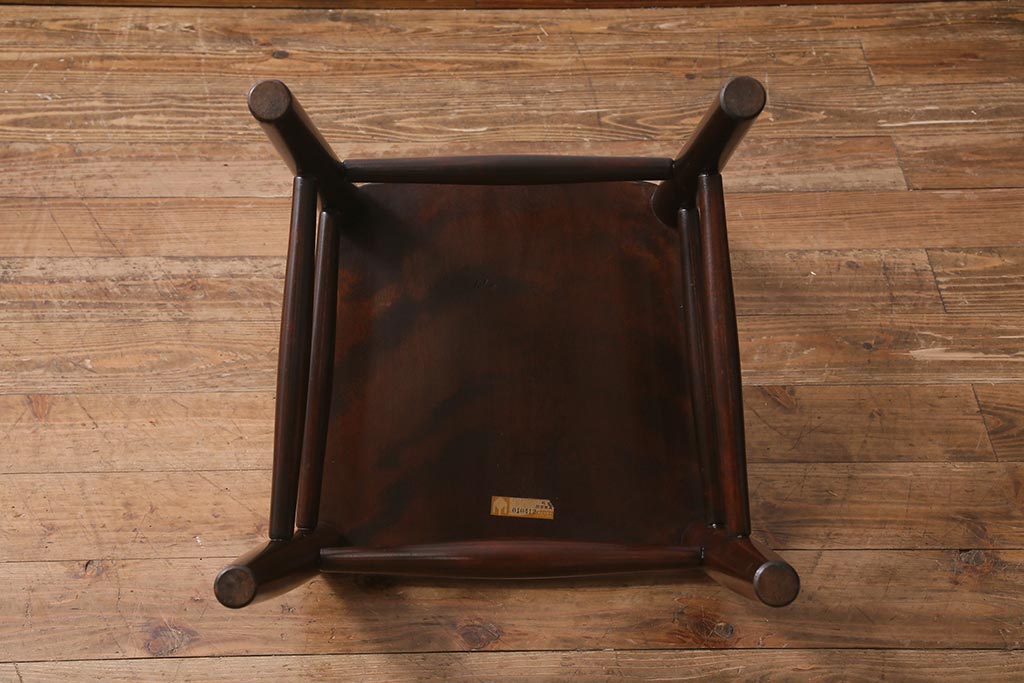 中古　松本民芸家具　シックで上品な佇まいが魅力のラダーバックチェア(ダイニングチェア、椅子)(R-041328)