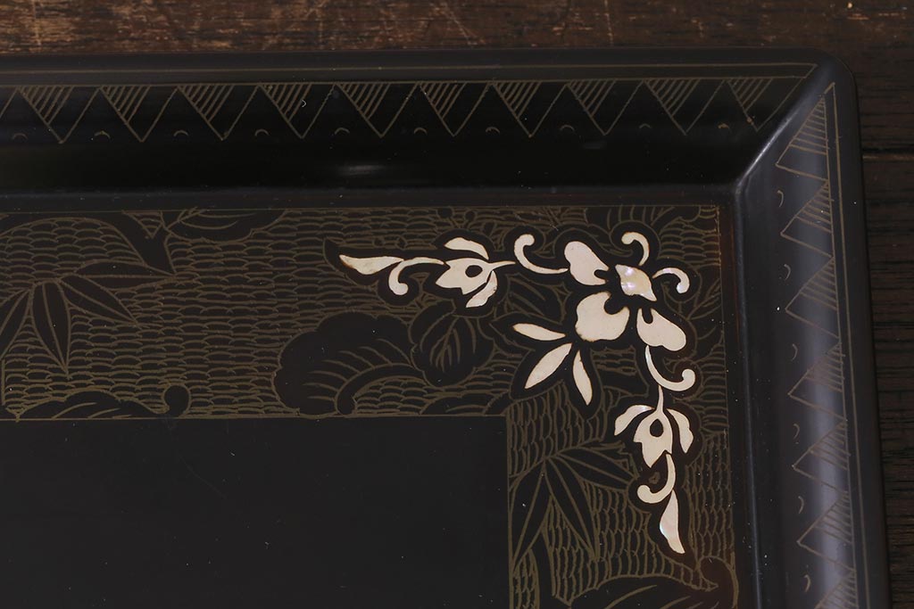 アンティーク雑貨 骨董 古美術 螺鈿細工 たばこ盆セット(煙草盆、灰皿