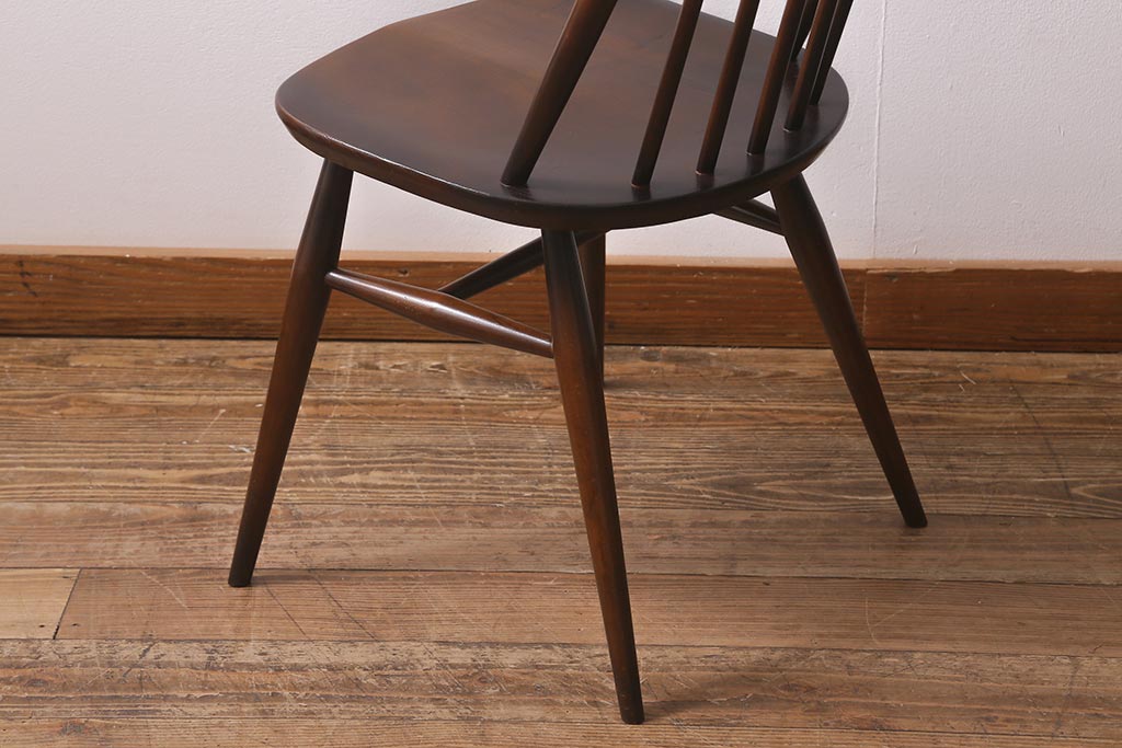 ヴィンテージ家具　イギリスビンテージ　ERCOL(アーコール)　美しく丈夫な作りが魅力的なクエーカーチェア(ダイニングチェア、椅子、ウィンザーチェア、ウインザーチェア)(R-041352)