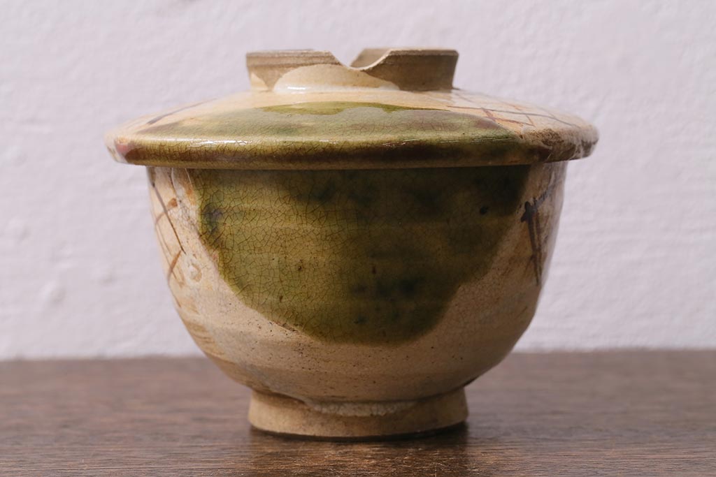 伊万里 色絵 桜菊花模様 蓋付茶碗 - 生活骨董と古布の