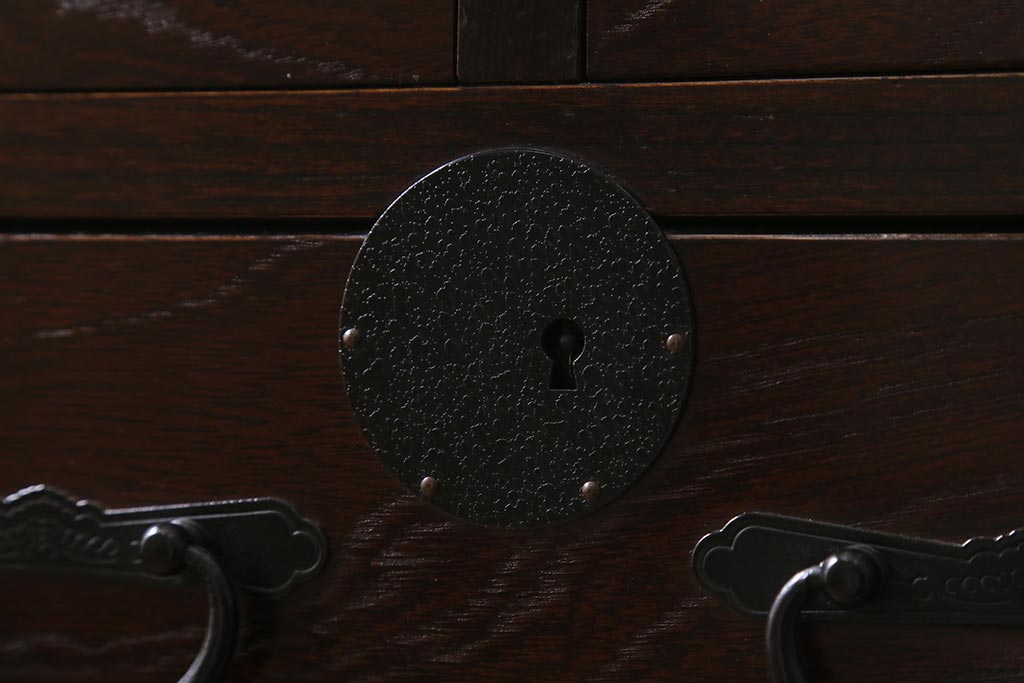 中古　国産　ケヤキ材　青木産業　趣のある和の空間を演出する階段箪笥セット(和タンス)(R-041402)
