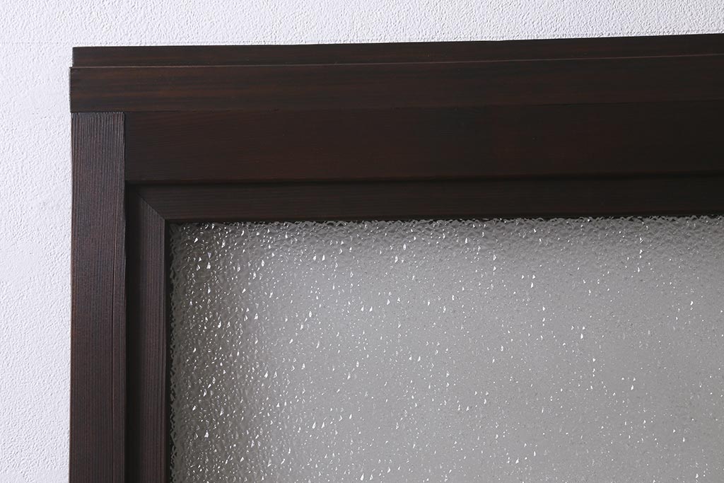アンティーク建具　昭和初期　一枚板　ダイヤガラス入り　窓付きのシンプルな引き戸1枚(建具)(R-041412)