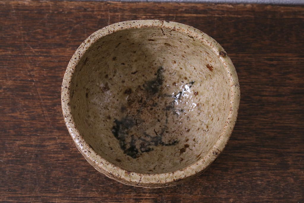 アンティーク雑貨　江戸期　古相馬焼　時代湯呑(湯のみ、茶碗、和食器)(R-041422)