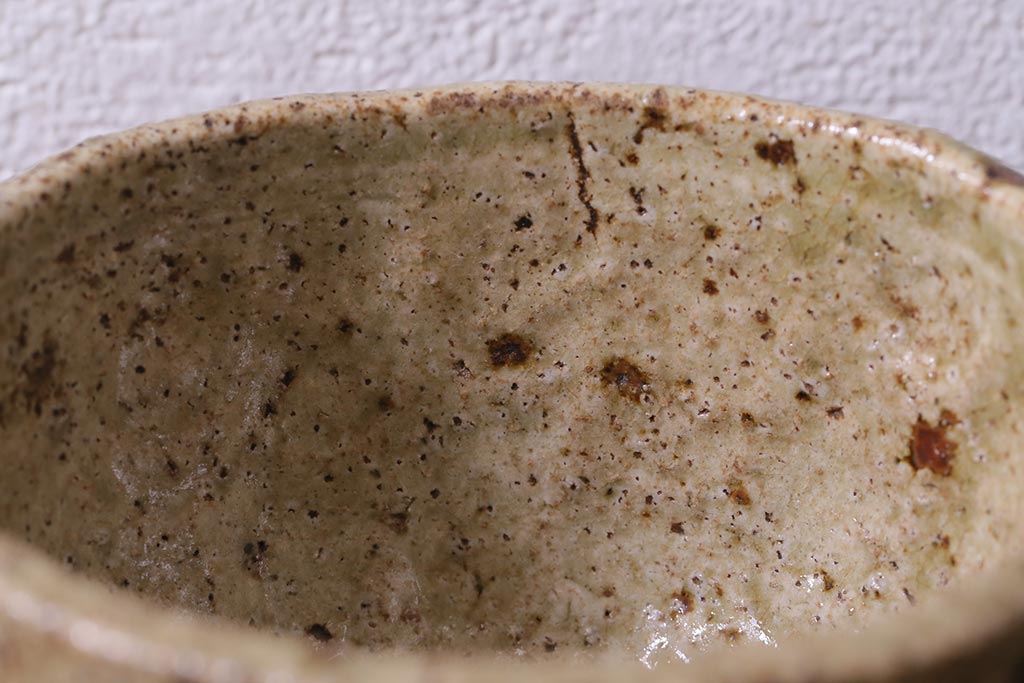アンティーク雑貨　江戸期　古相馬焼　時代湯呑(湯のみ、茶碗、和食器)(R-041422)