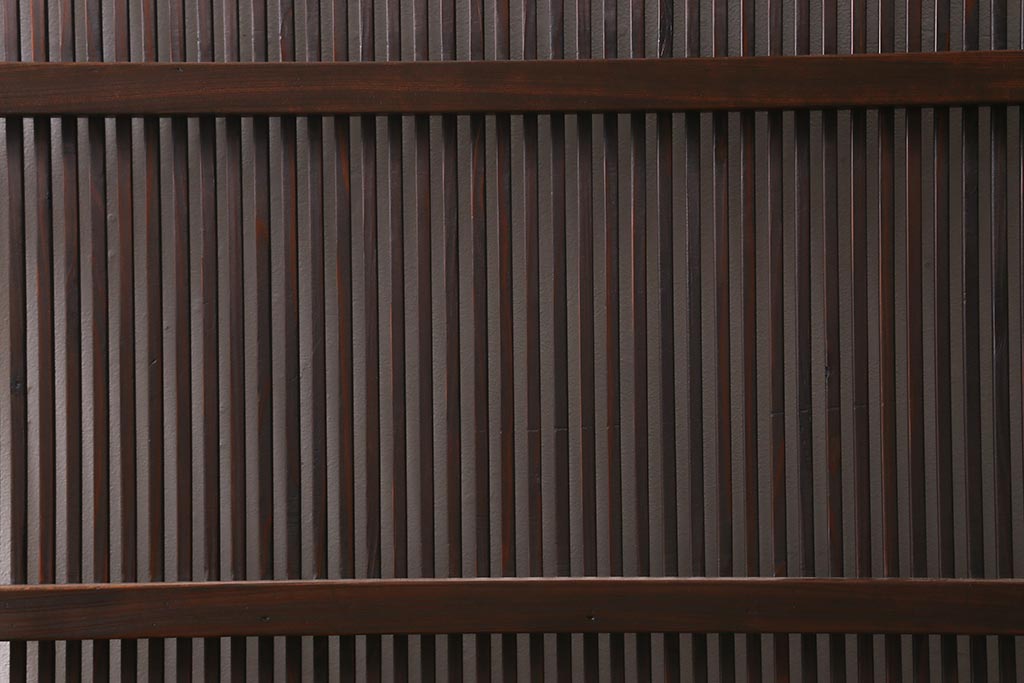 アンティーク建具　古建具リメイク　レトロガラス入り　格子戸をリメイクしたパーテーション(衝立、つい立て、仕切り)(R-041448)