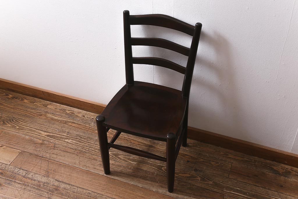 中古　松本民芸家具　品のある佇まいが魅力的なラダーバックチェア(ダイニングチェア、椅子)(R-041464)