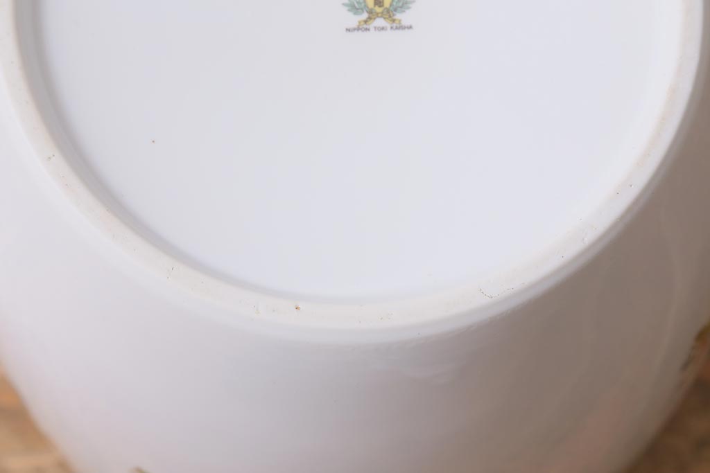 アンティーク雑貨　オールドノリタケ(日陶)　洋家具とも馴染みやすい花柄の火鉢(手あぶり、鉢カバー)(R-041570)