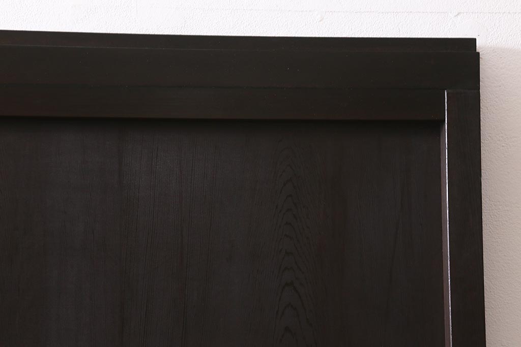 アンティーク建具　和製アンティーク　明治大正期　落ち着いた木色が上品な板戸2枚セット(帯戸、建具)(R-041574)
