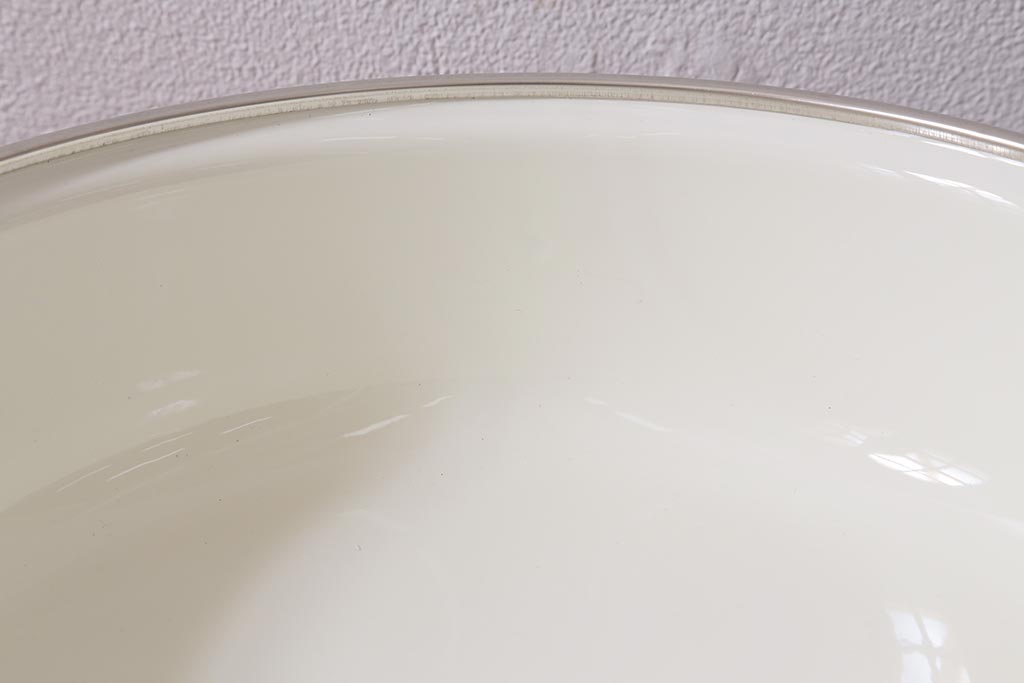 未使用品　昭和レトロ　ノリタケ(Noritake、則武)　24cm　ホーロー鍋(両手鍋、蓋付なべ)(R-041600)