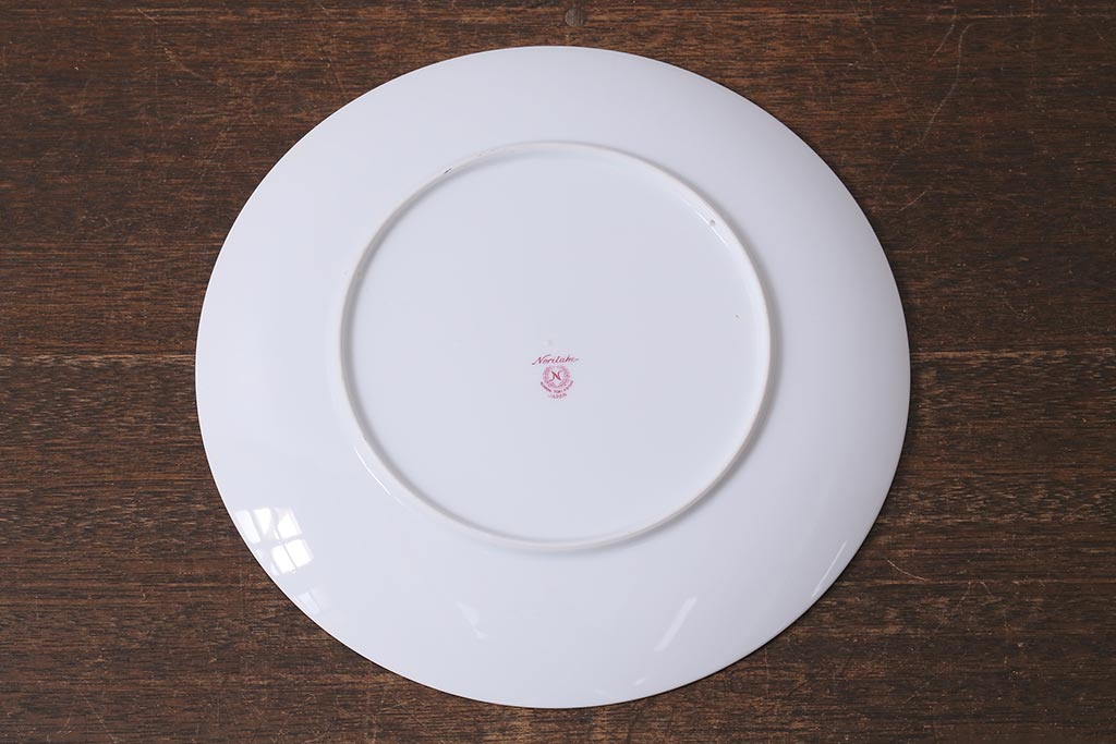 ヴィンテージ　プレミアノリタケ(Noritake、則武)　サイン入り　ゴルフ風景　プレート(飾り皿、洋食器、ビンテージ)(R-041610)