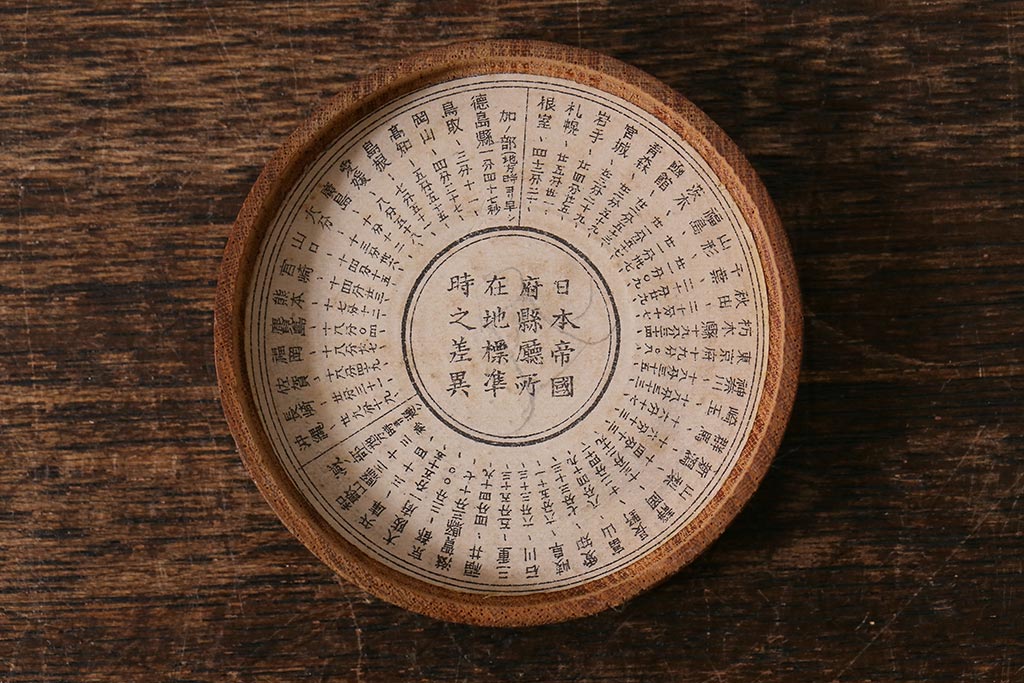 アンティーク雑貨　明治大正期　日本帝国日時計　方位磁石(コンパス)(R-041615)