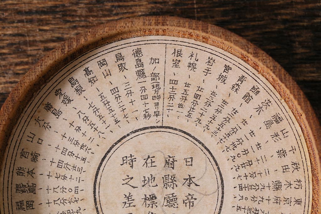 アンティーク雑貨　明治大正期　日本帝国日時計　方位磁石(コンパス)(R-041615)