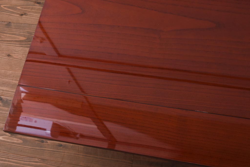 在庫未使用品　IDC大塚家具　松創　やすらぎ　織部　欅材　漆塗りが美しい座卓(ローテーブル)(定価約195万円)(R-041675)