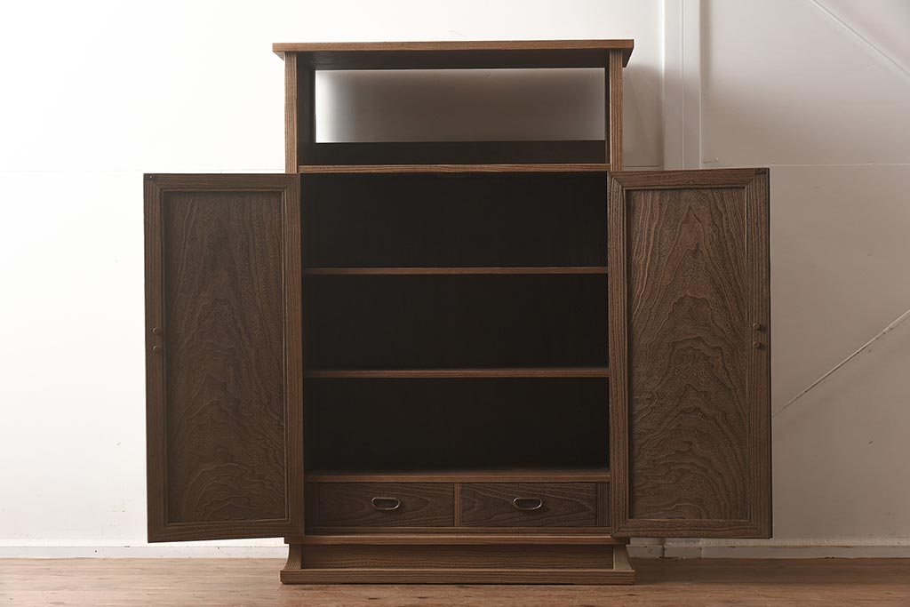 在庫未使用品　IDC大塚家具　松創　焼桐　器局(茶道具、戸棚、キャビネット)(定価約147万円)(R-041713)