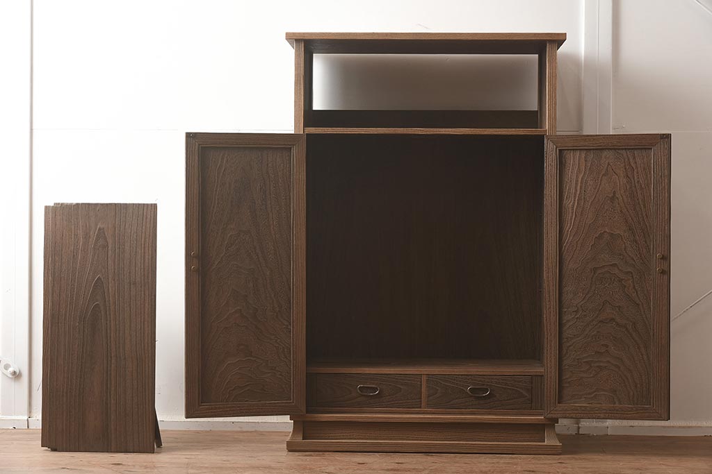 在庫未使用品　IDC大塚家具　松創　焼桐　器局(茶道具、戸棚、キャビネット)(定価約147万円)(R-041713)