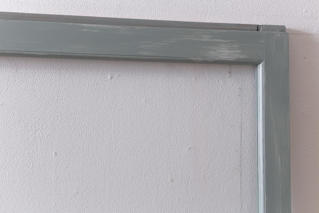 アンティーク建具　和製アンティーク　ペイント　シャビーなペイントがお洒落なガラス戸2枚セット(引き戸、建具)(R-041717)