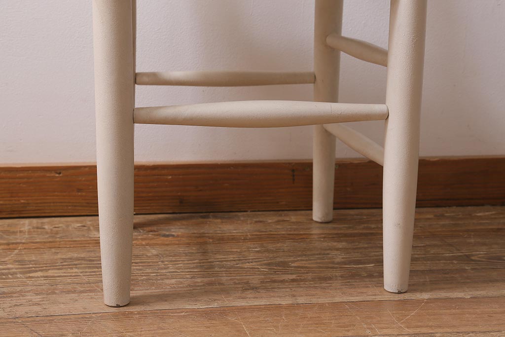 松本民芸家具　ペイント家具　爽やかなペイントが魅力的なラダーバックチェア(ダイニングチェア、椅子)(R-041718)