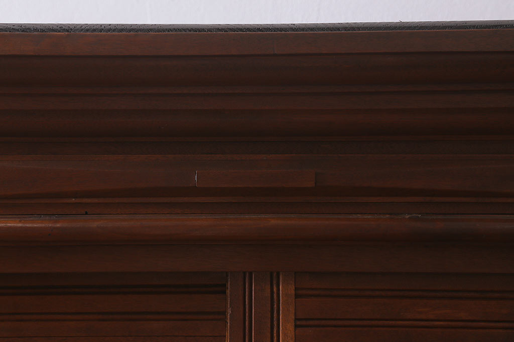 和製アンティーク　上手物　桜材　大正ロマン　気品溢れる和洋折衷デザインのブックケース(本箱、戸棚、飾り棚)(R-041761)