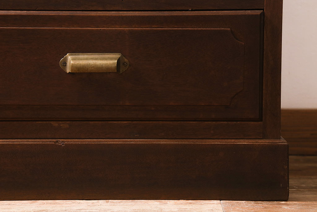 和製アンティーク　上手物　桜材　大正ロマン　気品溢れる和洋折衷デザインのブックケース(本箱、戸棚、飾り棚)(R-041761)