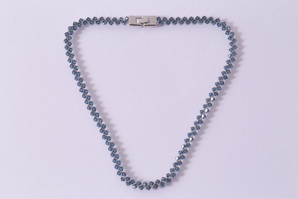 フランス　BALMAIN(バルマン)　大人の雰囲気漂うブルーのアクセサリーセット(イヤリング、ネックレス)(R-041790)